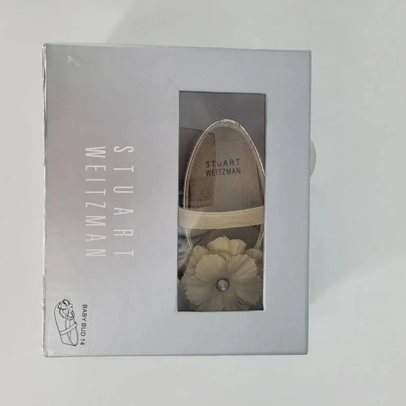 Stuart weitzman gold flower dressy ballet flats infant crib soft sole shoe  2 - Picture 3 of 6